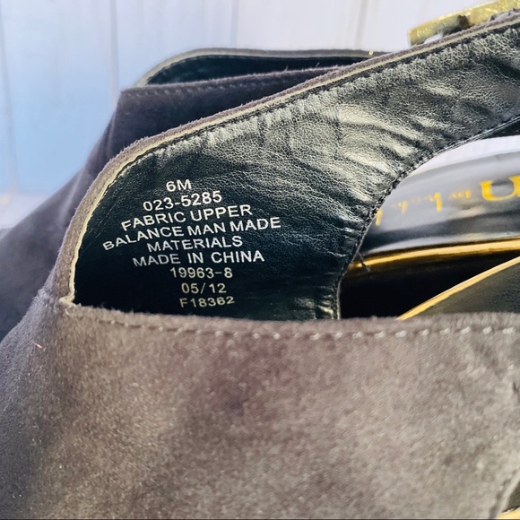 Nicole Miller faux suede platform wedges black 6 - Picture 4 of 8